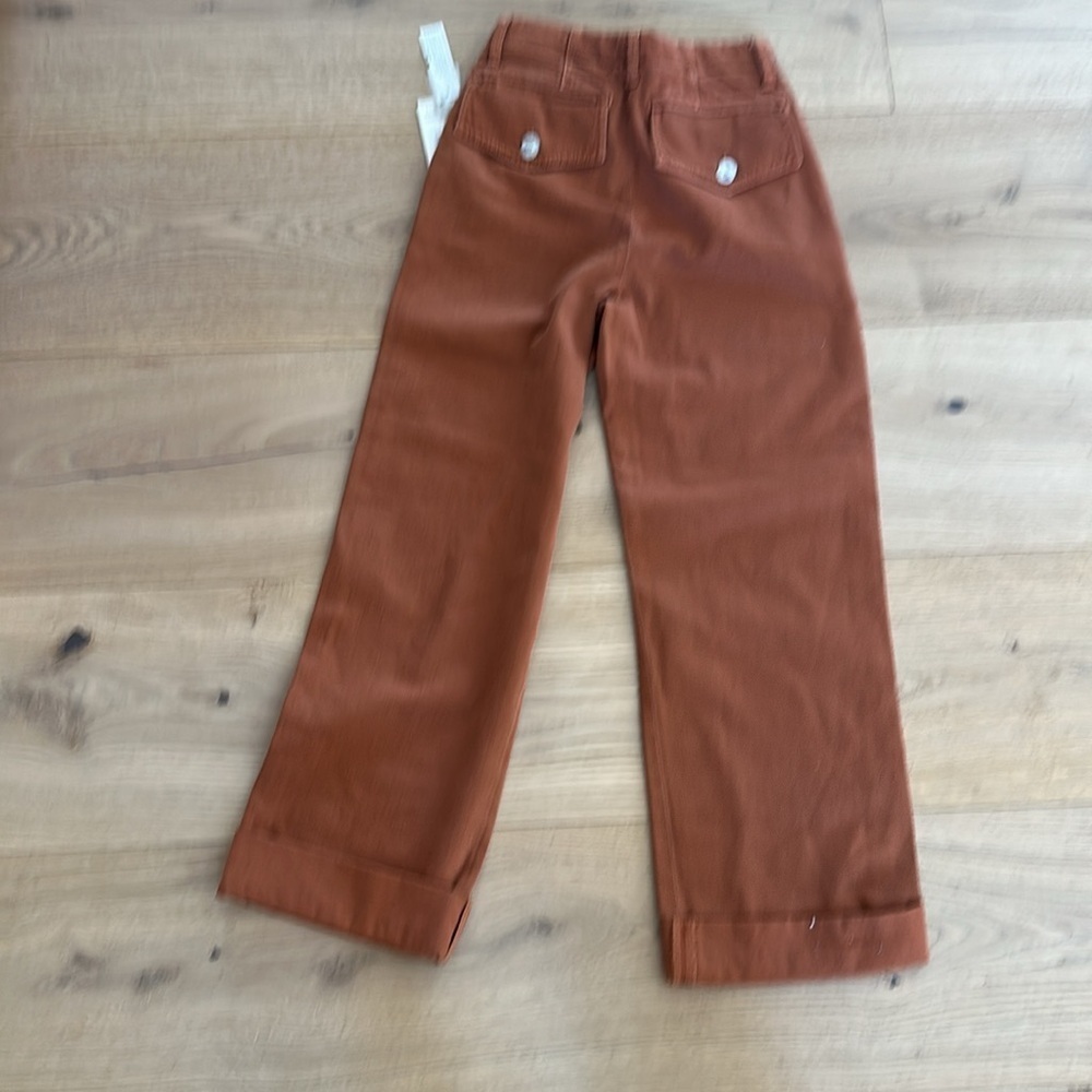 NWT Free People On My Mind Wide Leg Pants Rust Size 25 MSRP $128 Terra-cotta - Picture 5 of 5